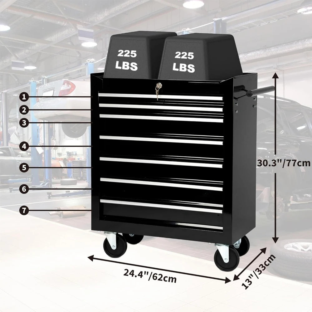 Heavy-Duty Rolling Tool Chest Cabinet Lock Mobile Cart