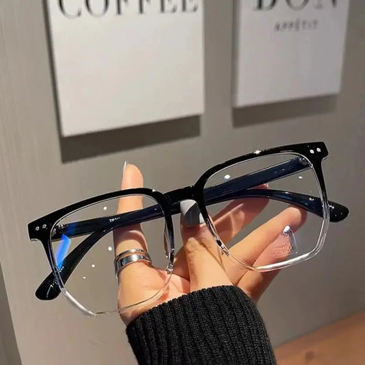 Fashion Black Frame Glasses Square Anti-blue Light Glasses Lightweight
