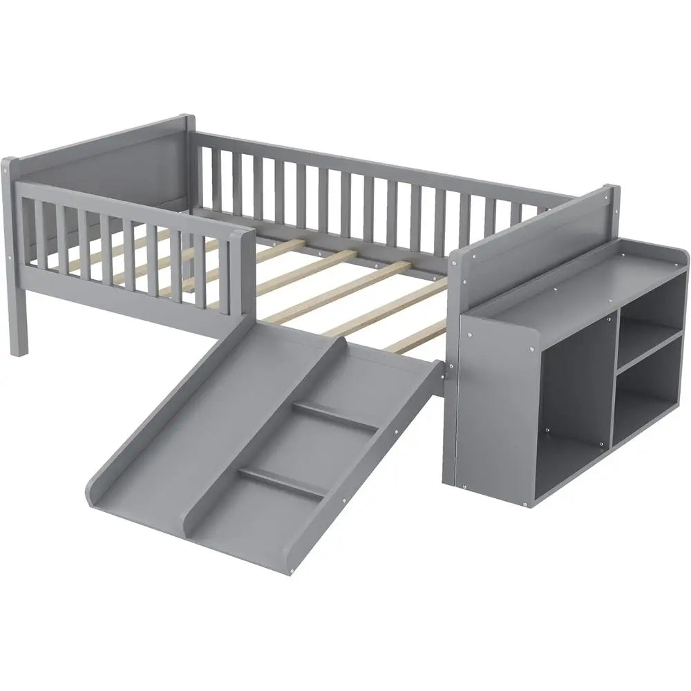 Wooden Bed with Slide