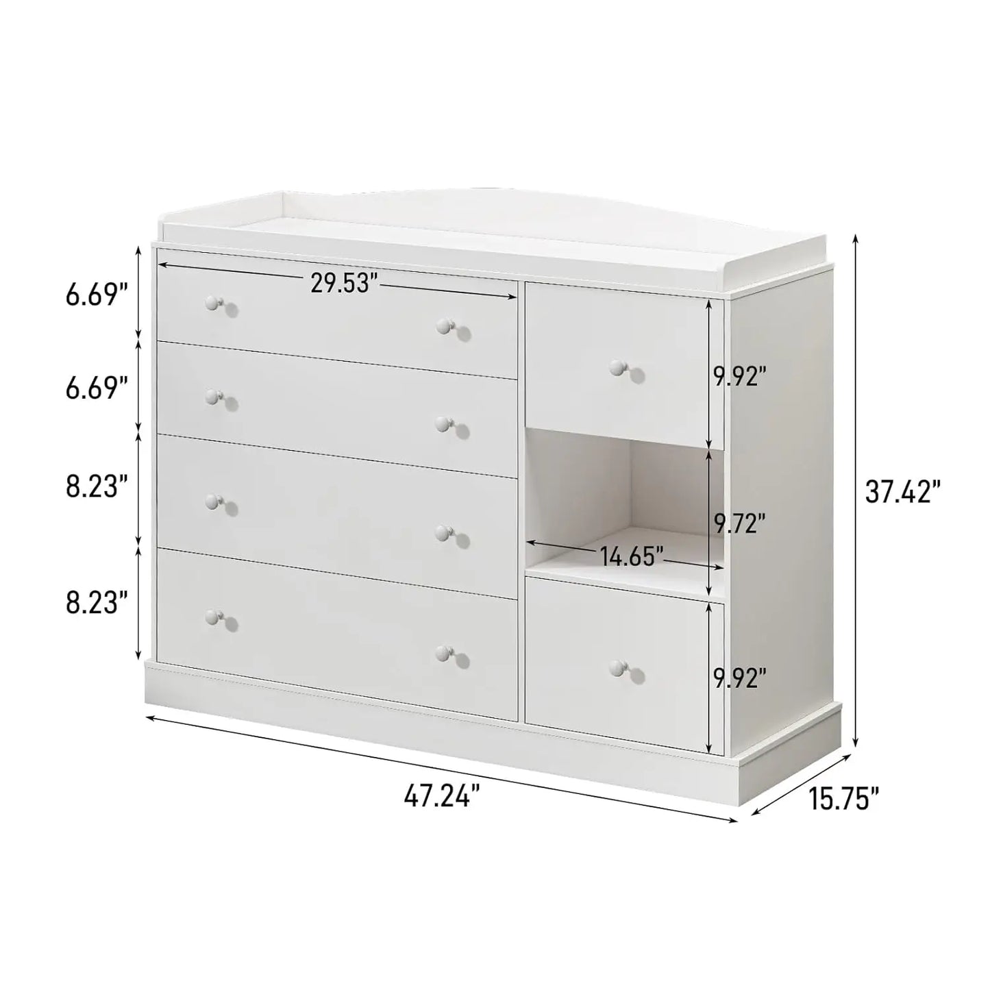 Dresser Cabinet with Changing Table for Nursery