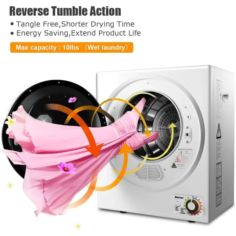 Potable Clothes Dryer w/4 Automatic Drying Mode Stainless Steel