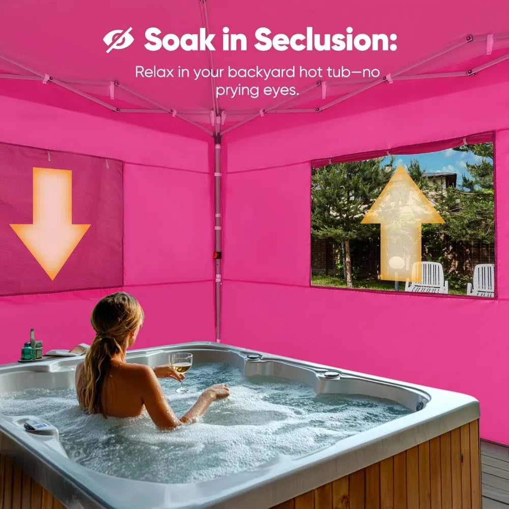 Privacy Pop up Canopy Tent with Sidewalls and Roll-up Ventilated Windows