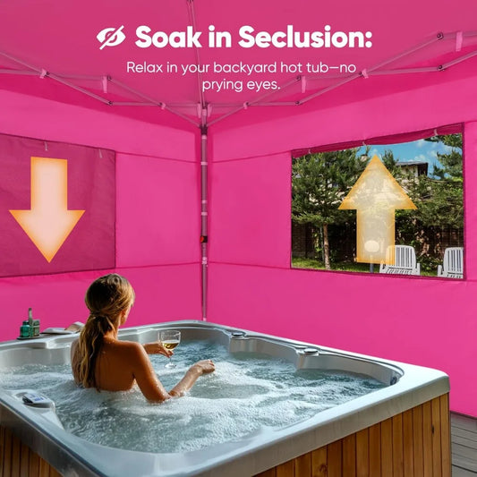 Privacy Pop up Canopy Tent with Sidewalls and Roll-up Ventilated Windows