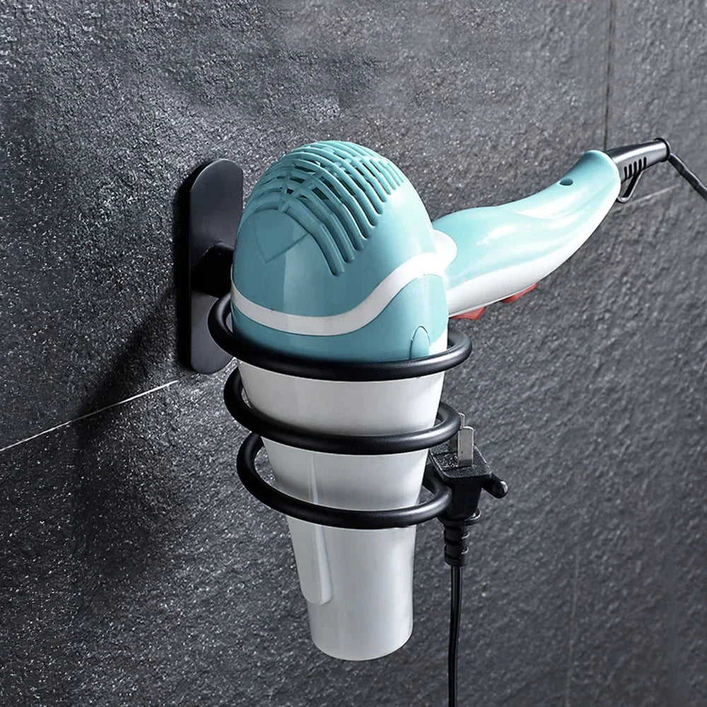 Bathroom Accessory Hair Dryer Holder Wall Mounted Organizer