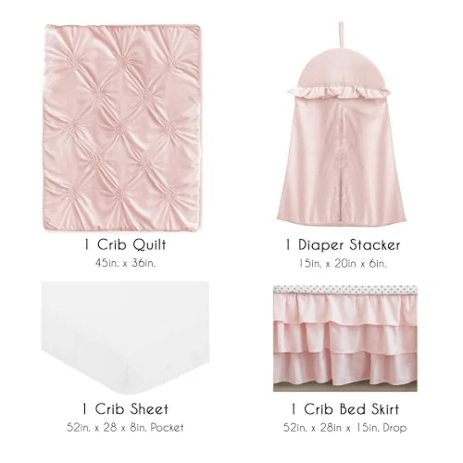 Baby Crib Bedding Set - Pink Shabby Chic
