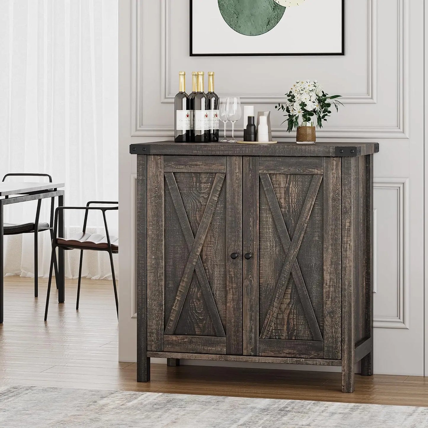 Buffet Cabinet with Doors and Shelves
