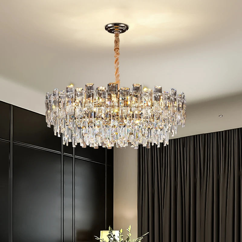 Modern Led Ceiling Hanging Crystal Chandelier