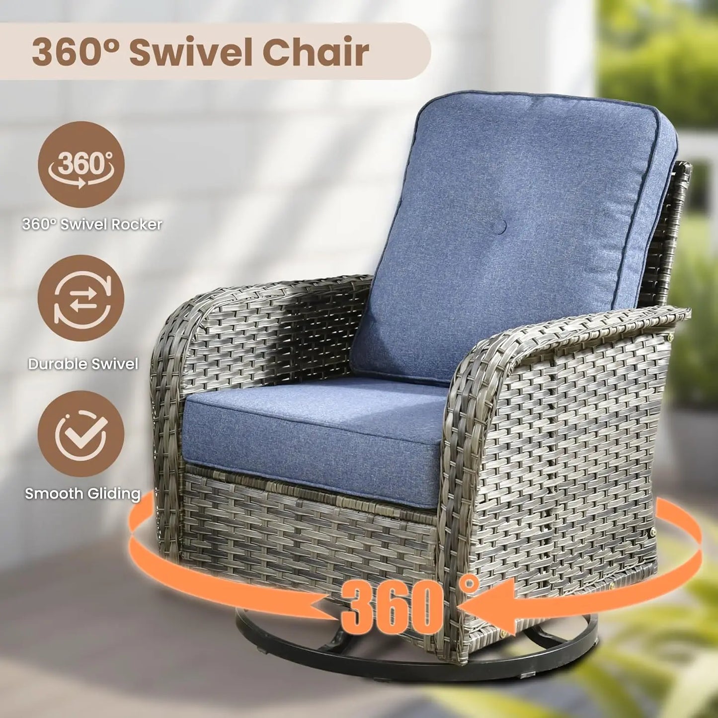 All Weather Wicker Patio Conversation Set