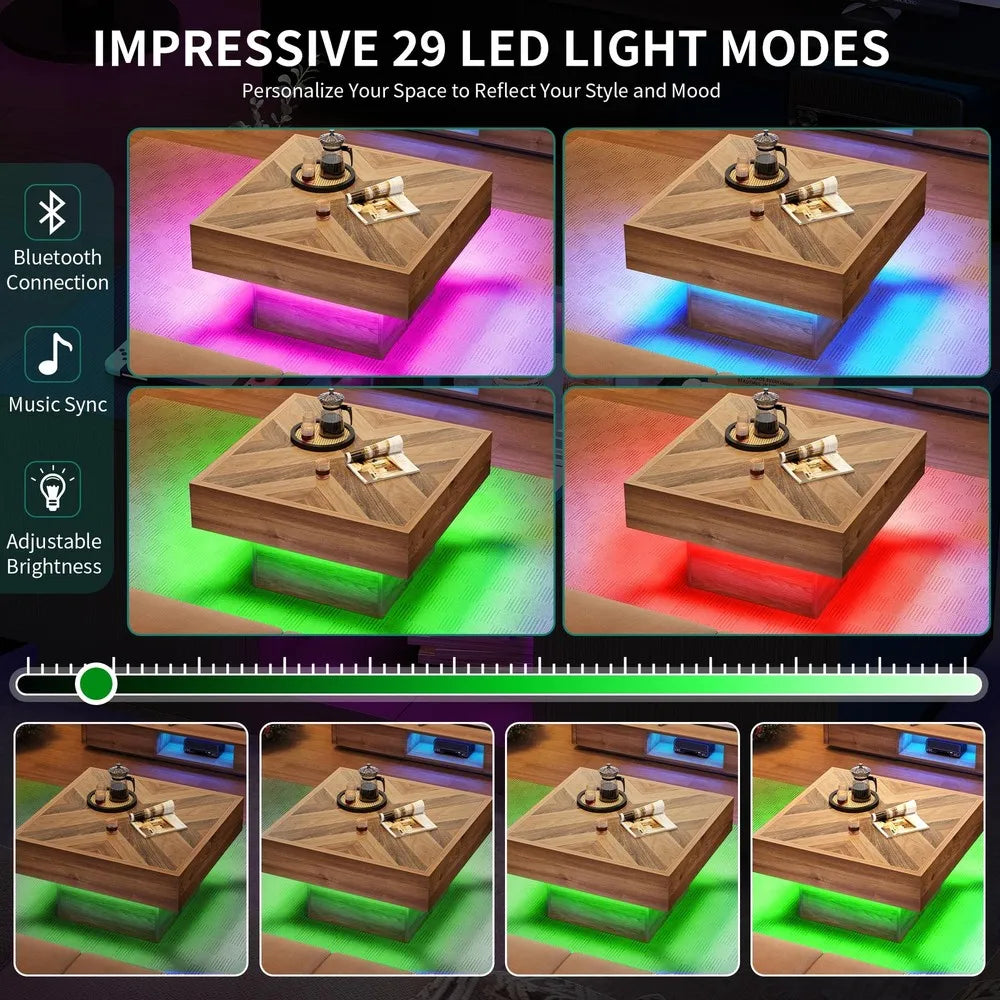 Square LED Coffee Table