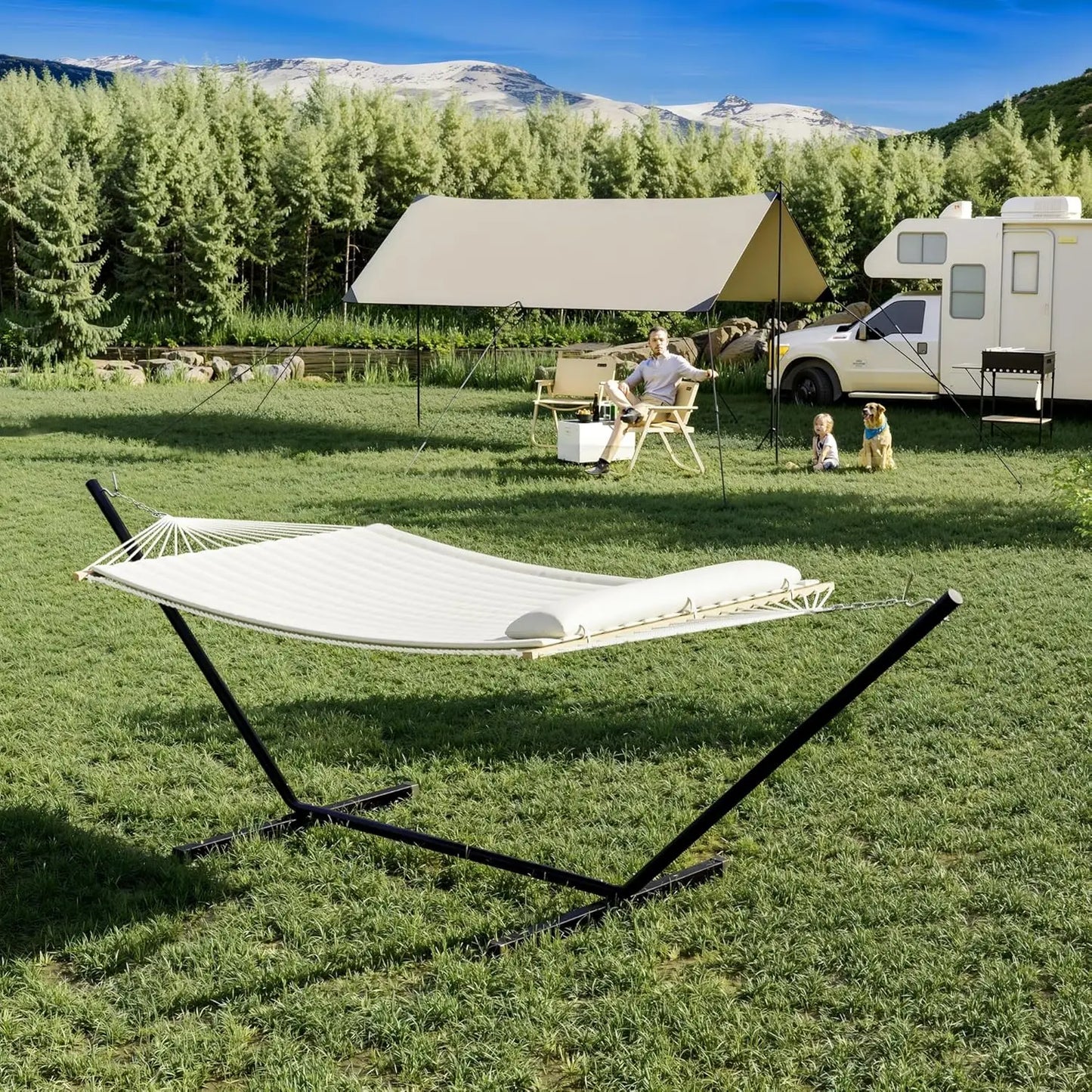 Heavy Duty Capacity Double Hammock with Stand
