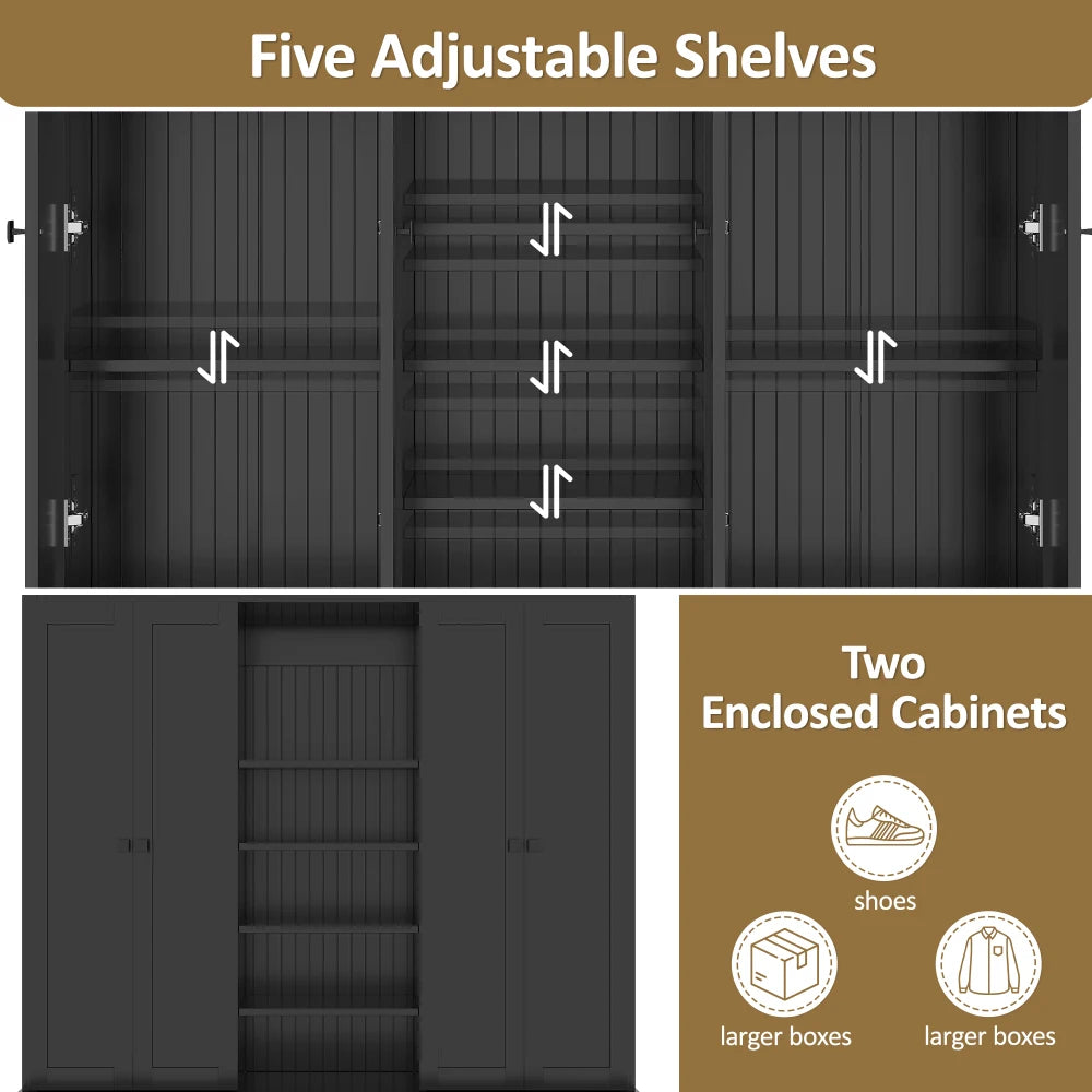 Hall Entryway Storage Organizer Cabinet with Bench