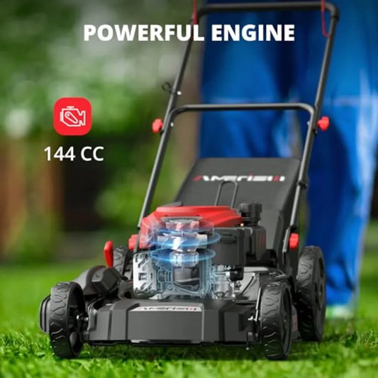 Gas Push Lawn Mower with Discharge 6-Position Height Adjustment