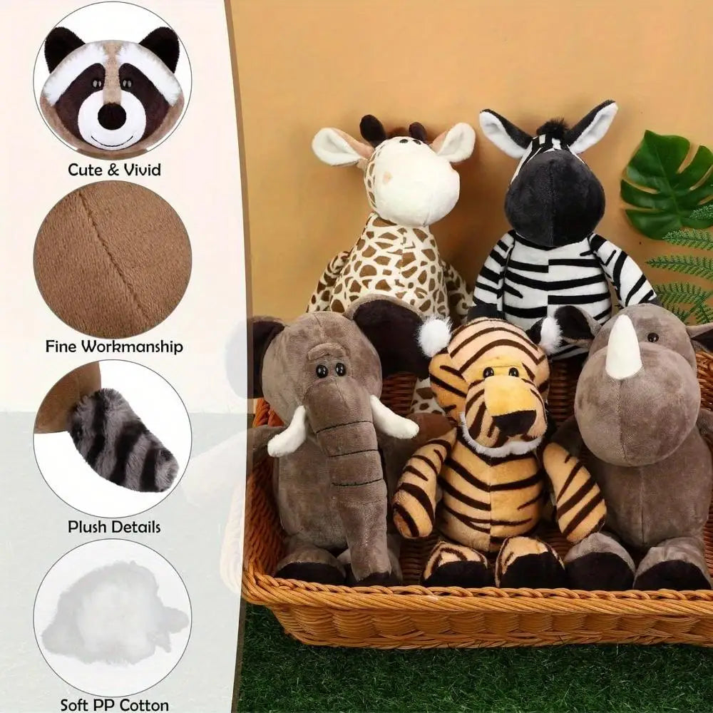 Safari Stuffed Animals Plush Set