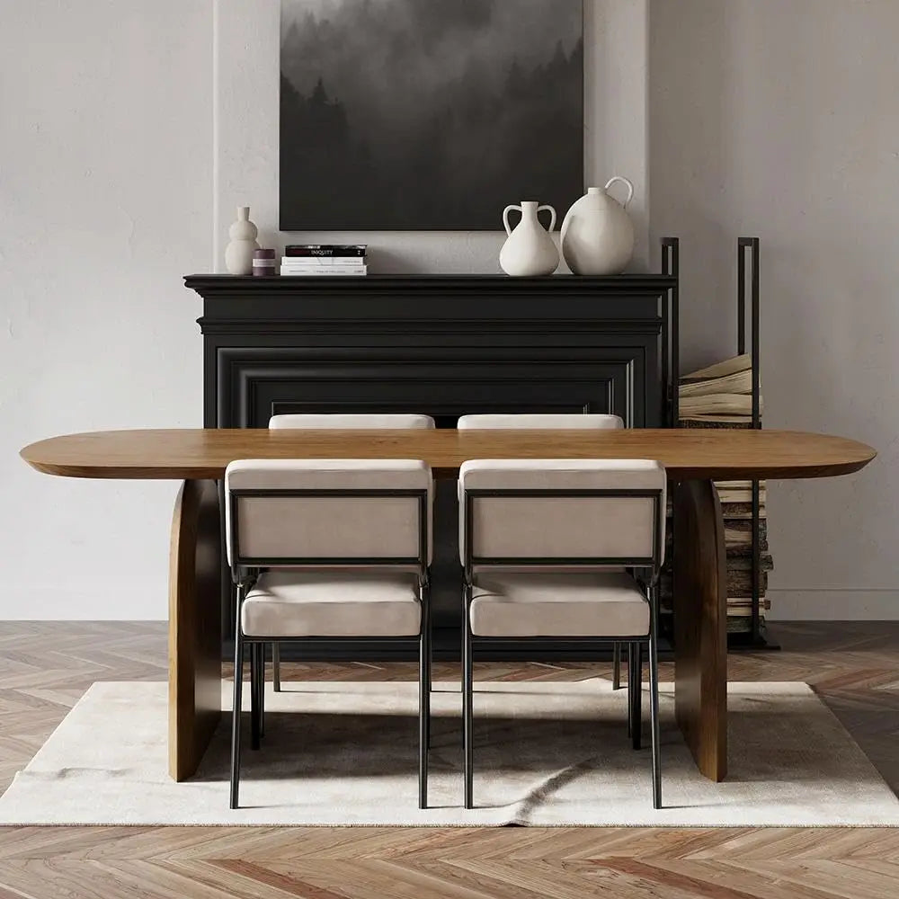 Modern Mid Century Oval Dining Table