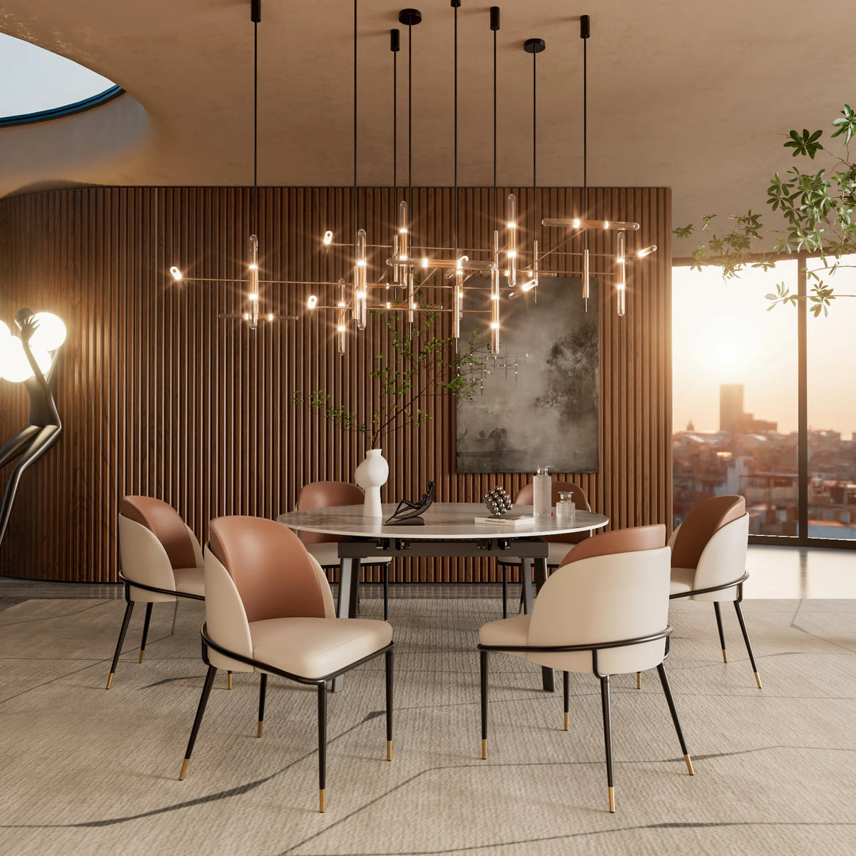 Upholstered Padded Modern Faux Leather Dining Chairs