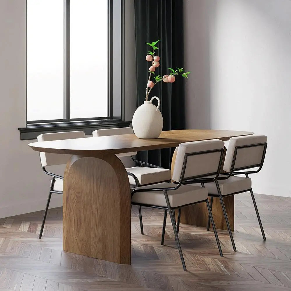 Modern Mid Century Oval Dining Table