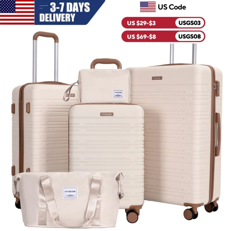 Suitcases with Double Spinner Wheel Set
