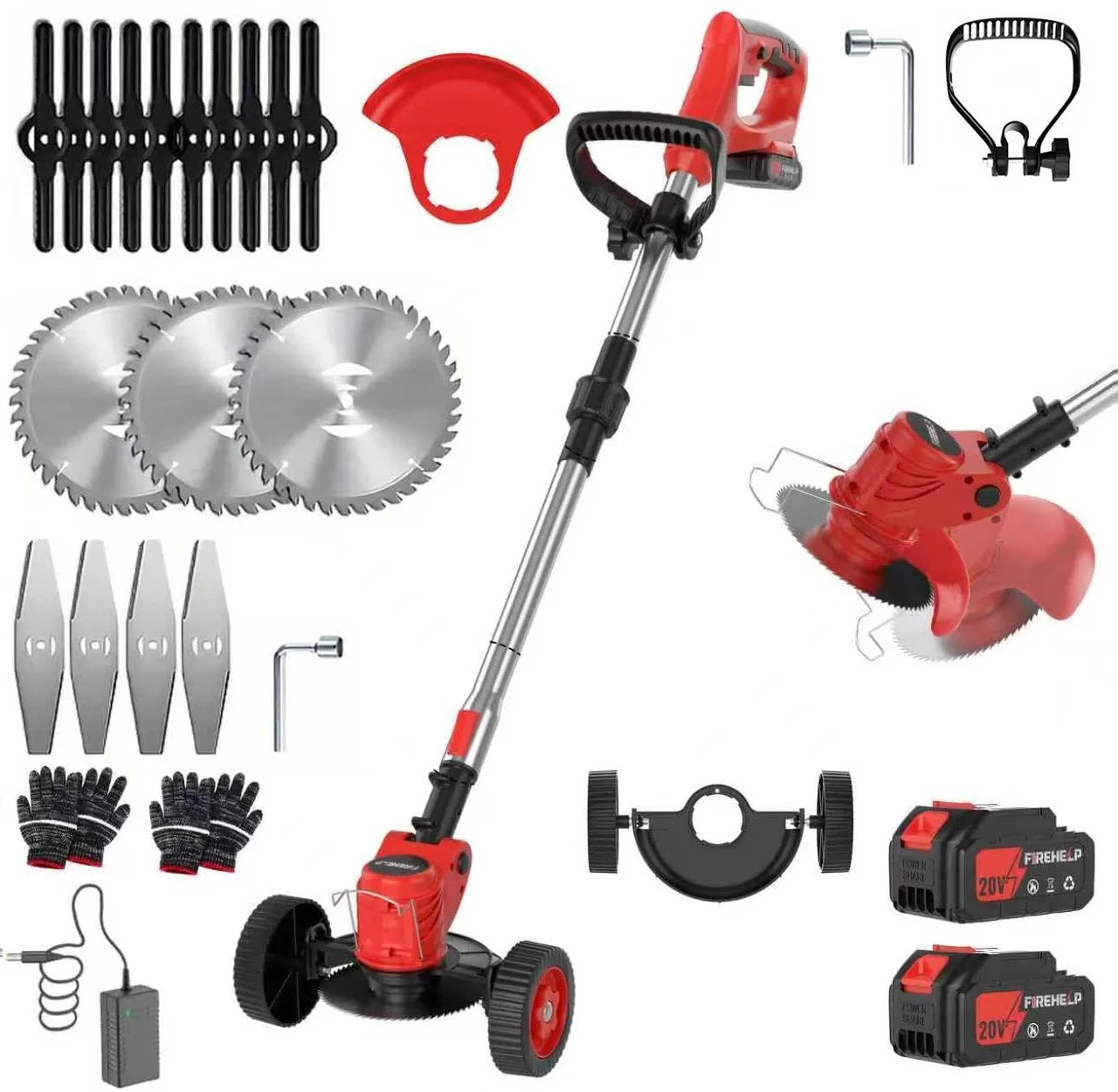Electric Trimmer, Edger, Bush Cutter with Adjustable Height