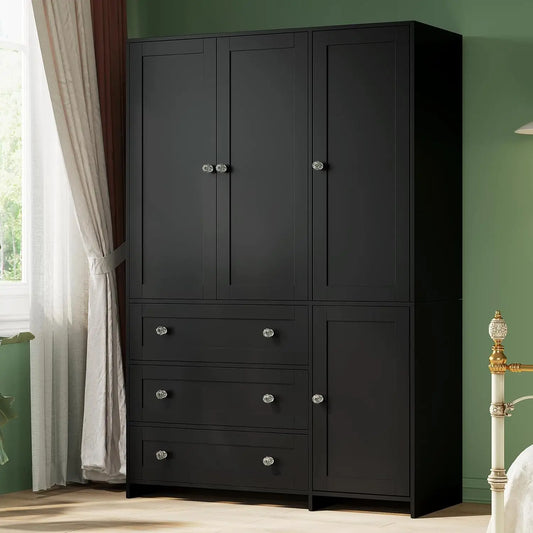 Armoire Wardrobe Closet Storage Cabinet with Hanging Rod