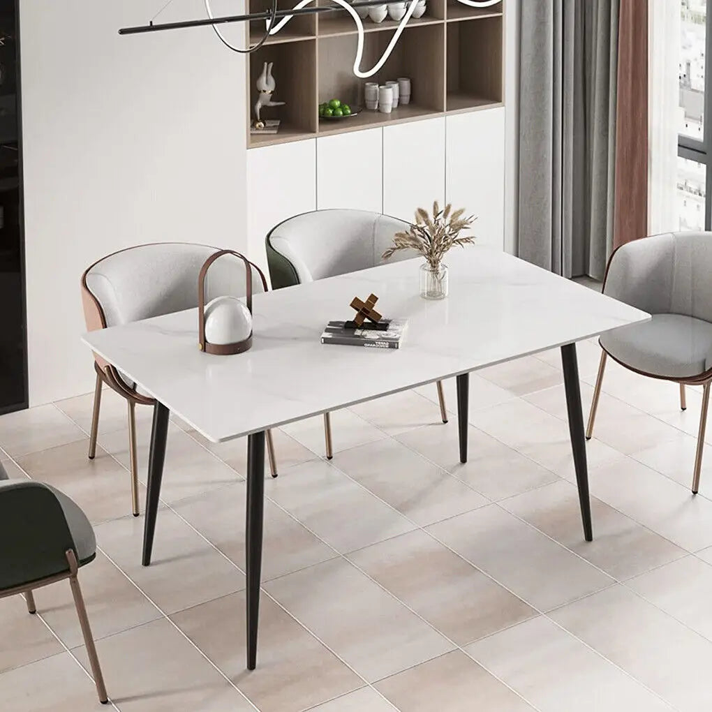 Rectangular Dining Table with Metal Frame