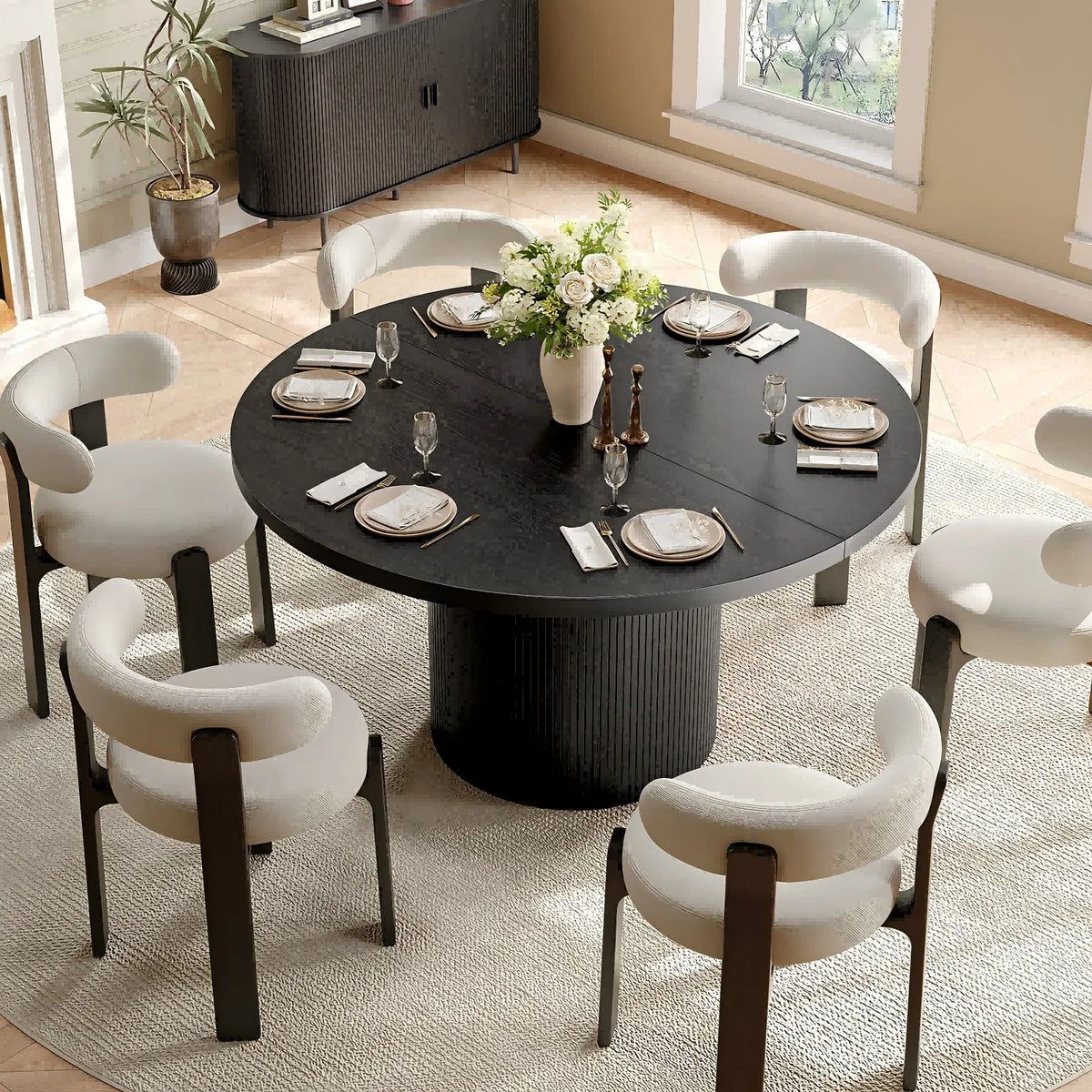 Circle Fluted Round Dining Table