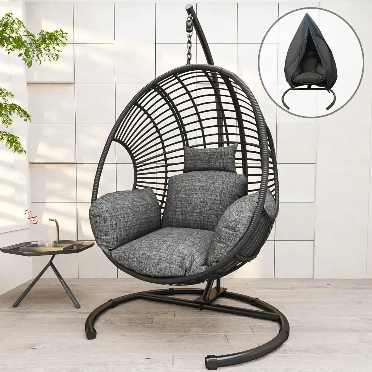 Hanging Egg Swing Chair w/Stand All-Weather