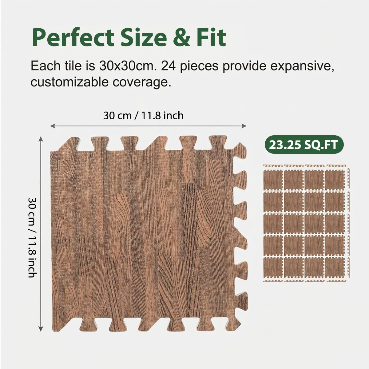 Waterproof Wood Grain Interlocking Foam Floor Tiles