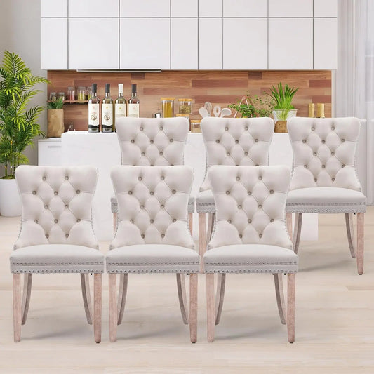 Modern Upholstered High-end Tufted Side Chair with Button Back Ring