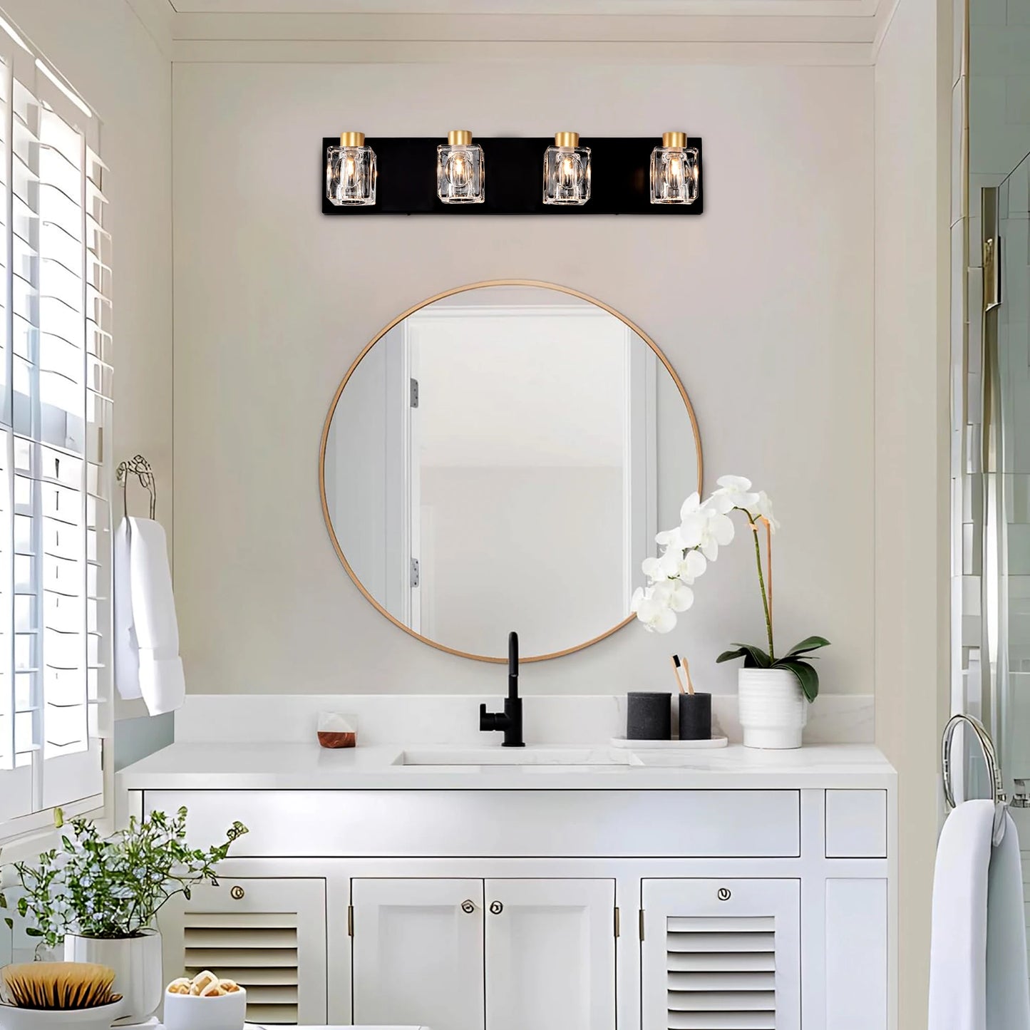 Modern Vanity Lights with Crystal Glass Shade