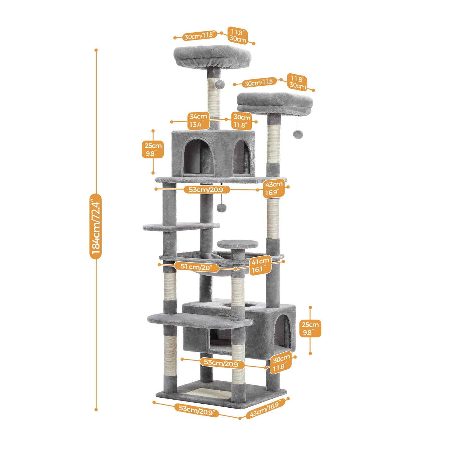 Multi-Level Plush Cat Condo with Scratching Posts