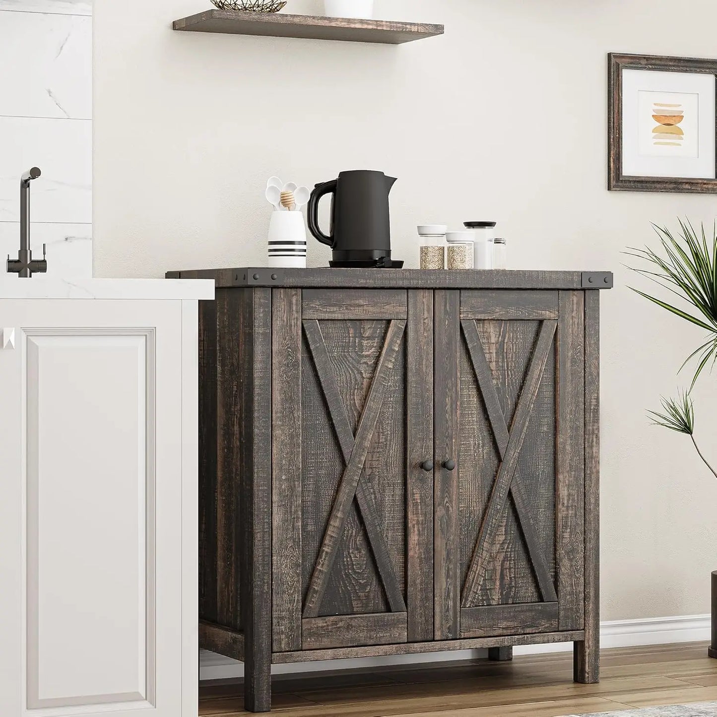Buffet Cabinet with Doors and Shelves