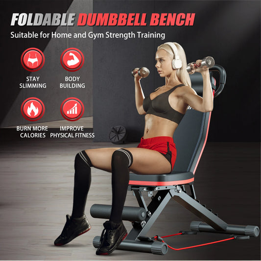 Foldable Dumbbell Bench Weight Pre-Assembled Multi-Functional Full Body Workout