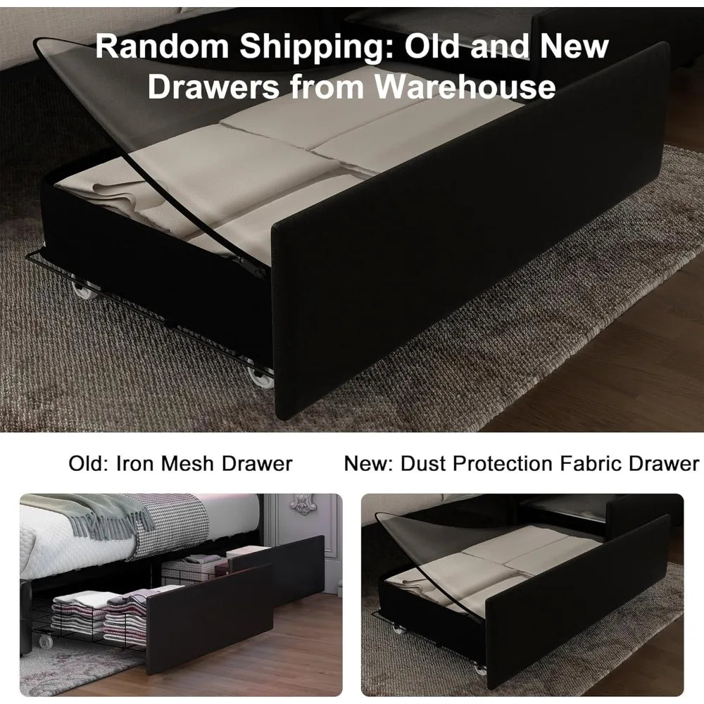 Bed Frame with Led Lights and No Box Spring Needed