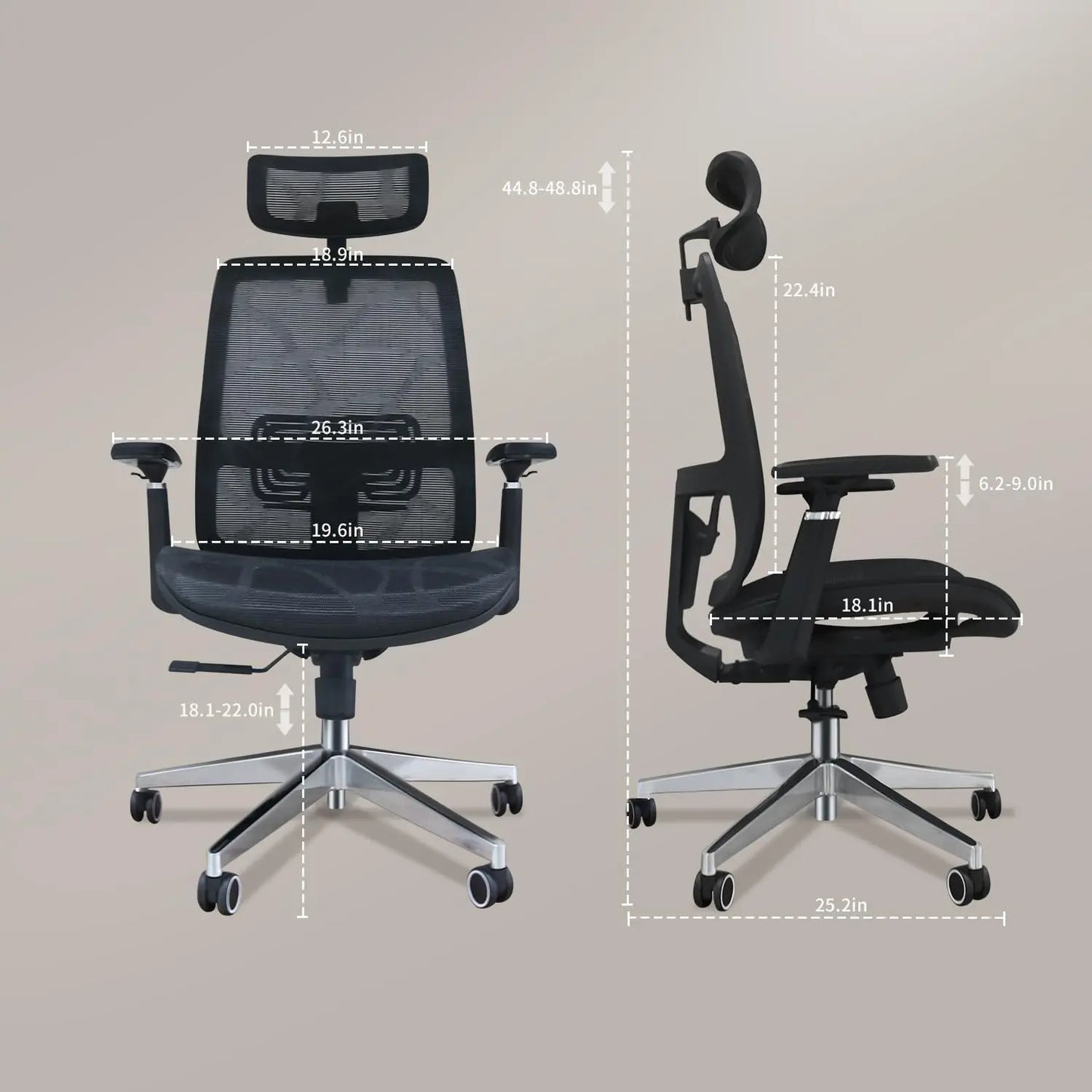 Computer Chair with Soft Flip Up Arms with Adjustable Lumbar Support