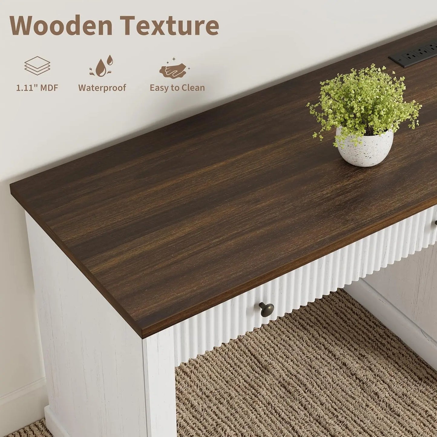 Modern Executive Desk with Charging Station