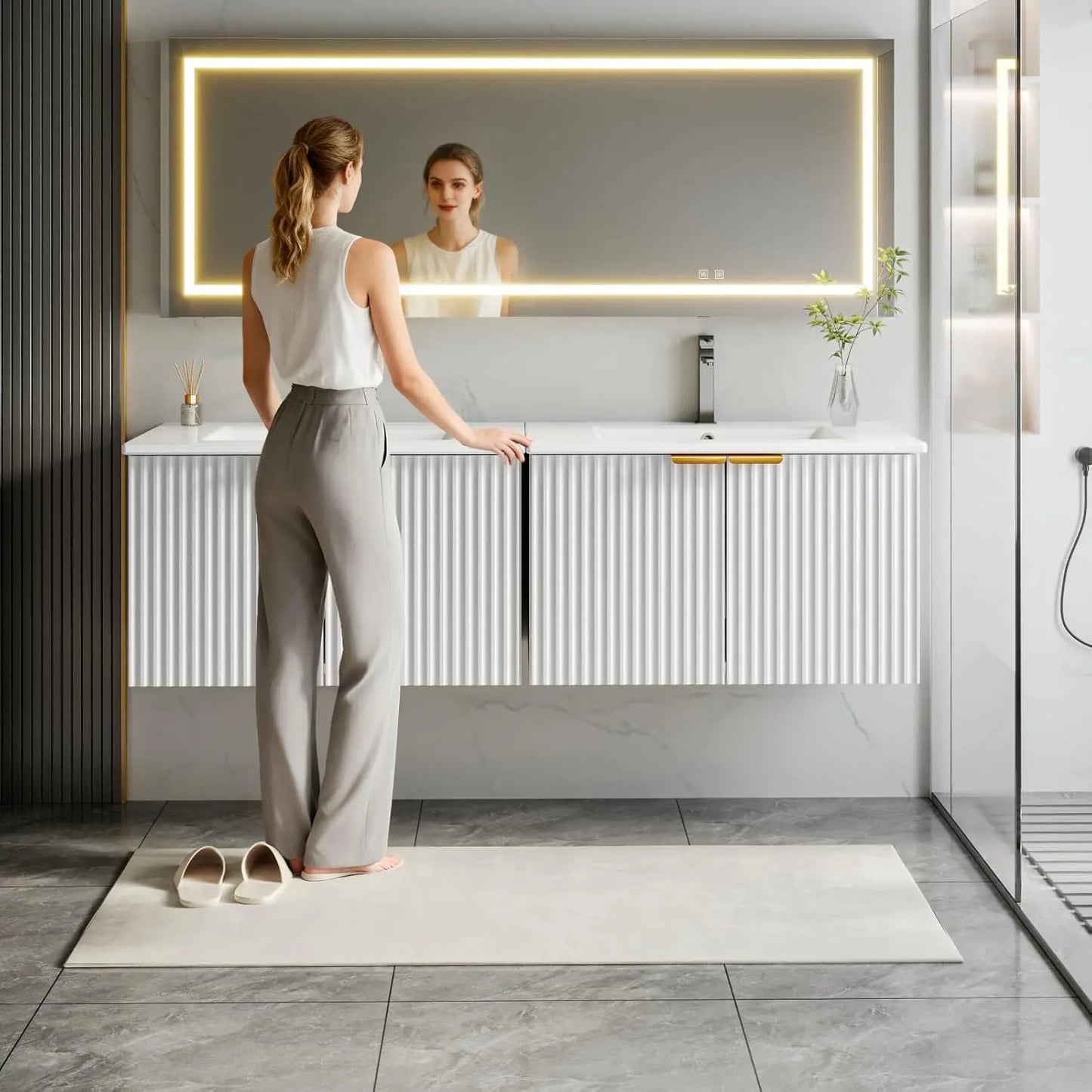 Bathroom Vanity with Sink with LED Light
