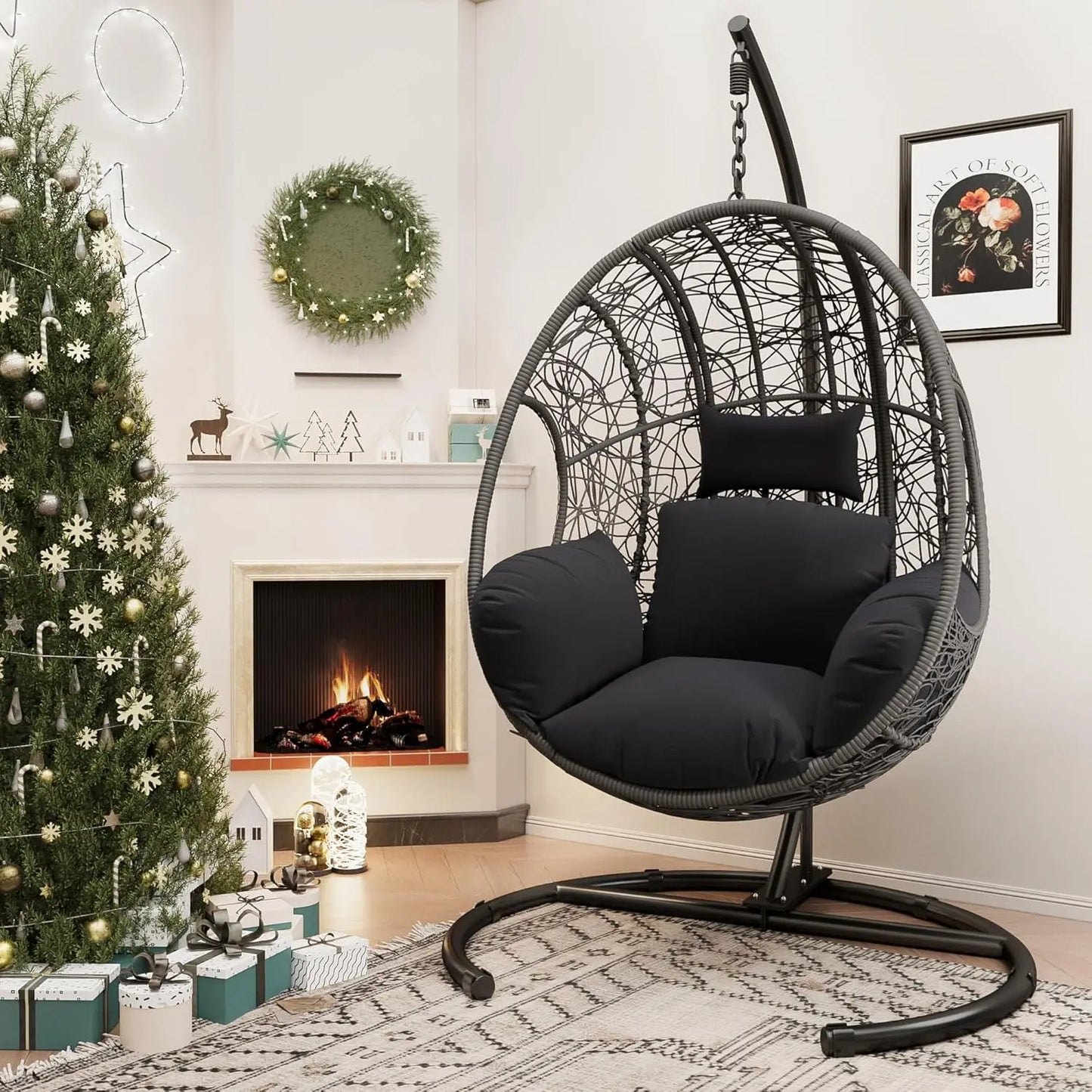Hanging Egg Swing Chair w/Stand All-Weather