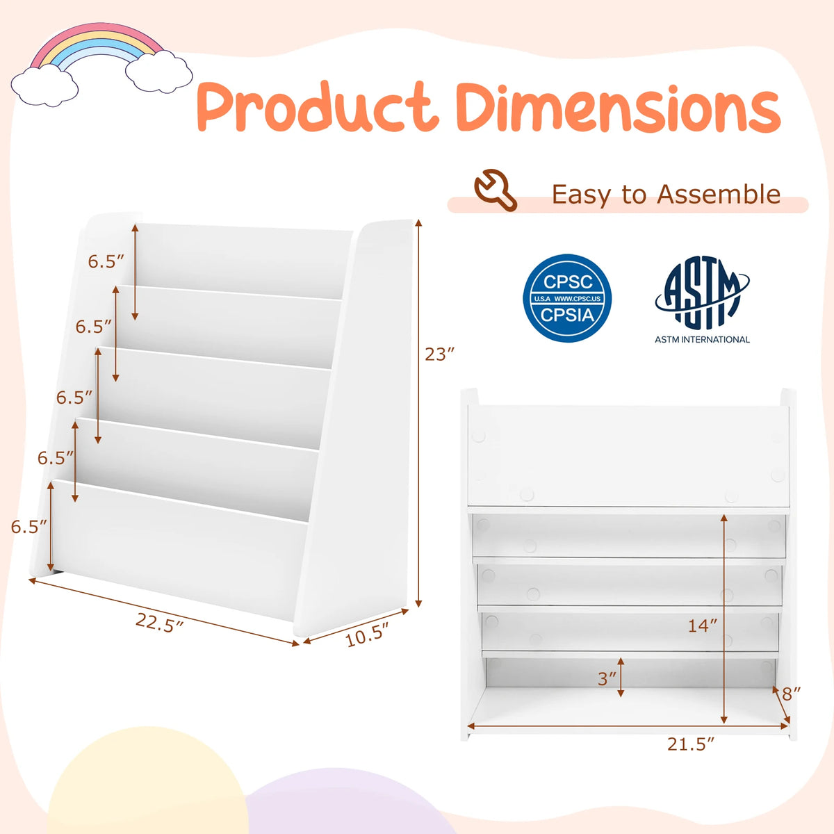 Book Rack w/ Deep Shelves