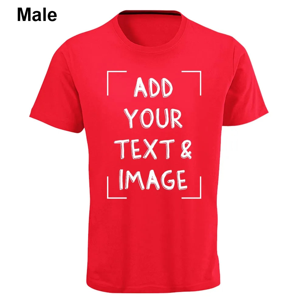 Custom T-shirt with Your Photo Text Image Front Printing Crew Neck