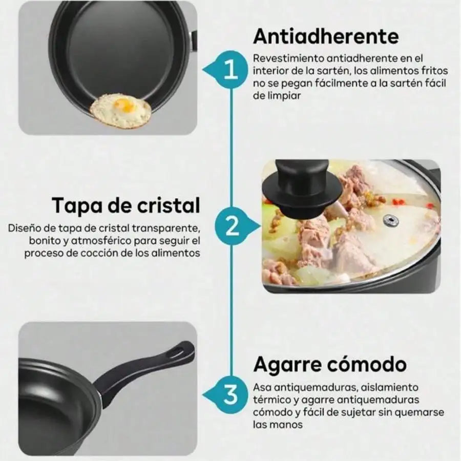 Non-Stick Frying Pan & Soup Pot with Spoons Cookware Set