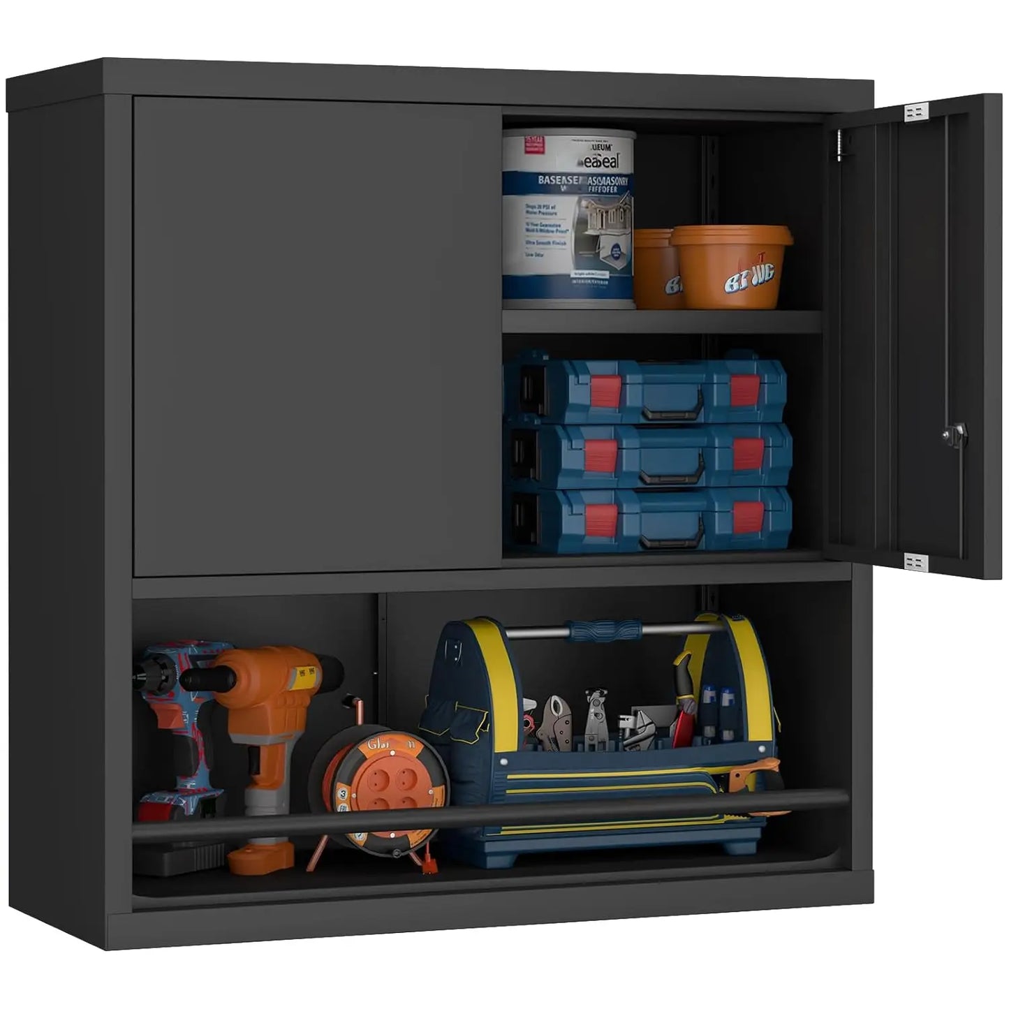 Metal Garage Wall Cabinet Locking Wall-Mounted Storage