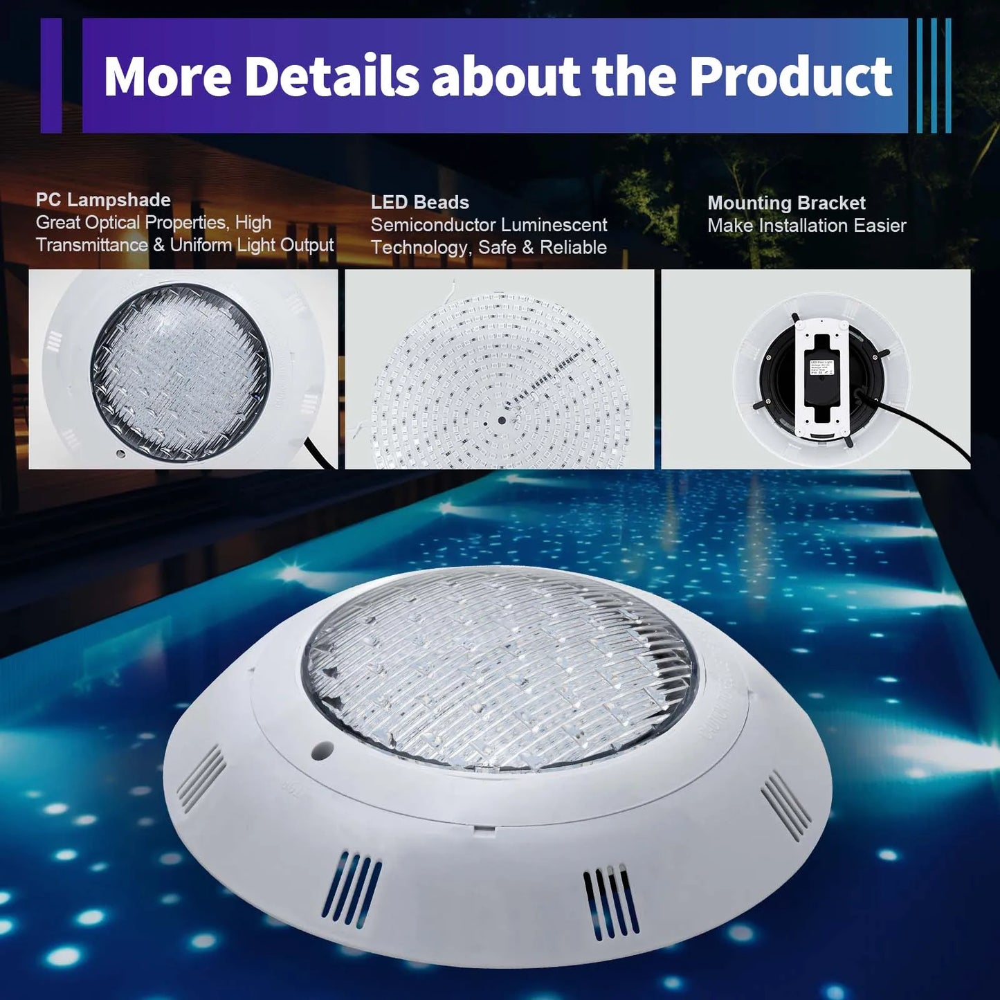LED Pool Light Waterproof Swimming Underwater Lamp