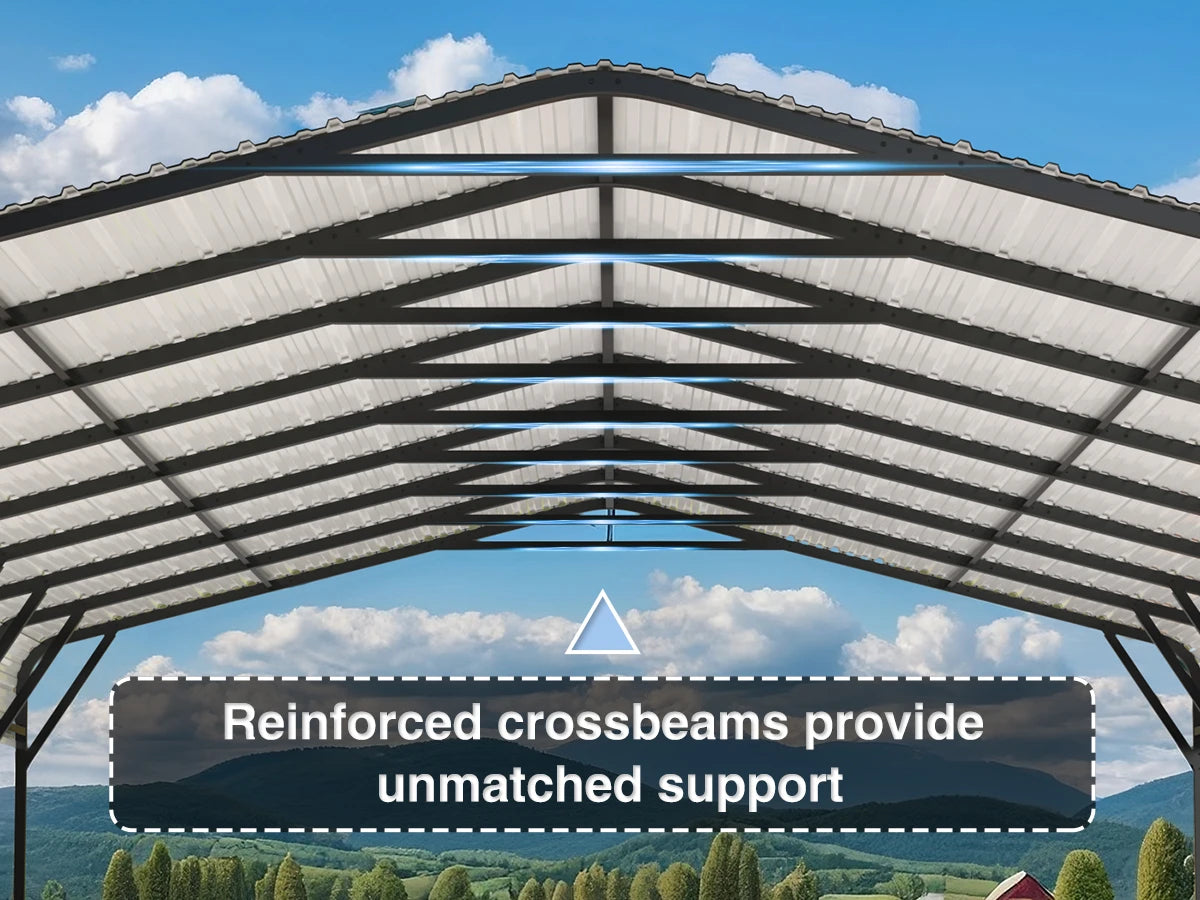 Heavy Duty Multi-Size Metal Carport w/ Enhanced Base