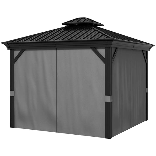 Elegant Hardtop Gazebo with Curtains & Netting Canopy & Pergola