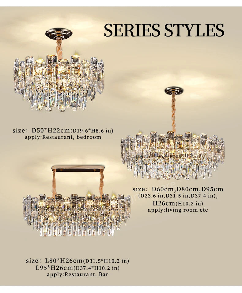 Modern Led Ceiling Hanging Crystal Chandelier
