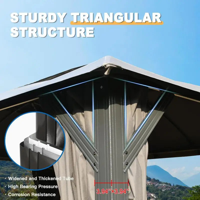 Outdoor Gazebo with Double Roofs