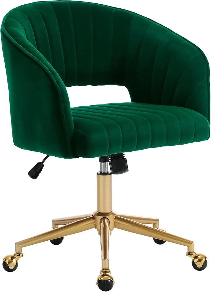 Home Office Swivel Velvet Modern Tufted Chair with Gold Base