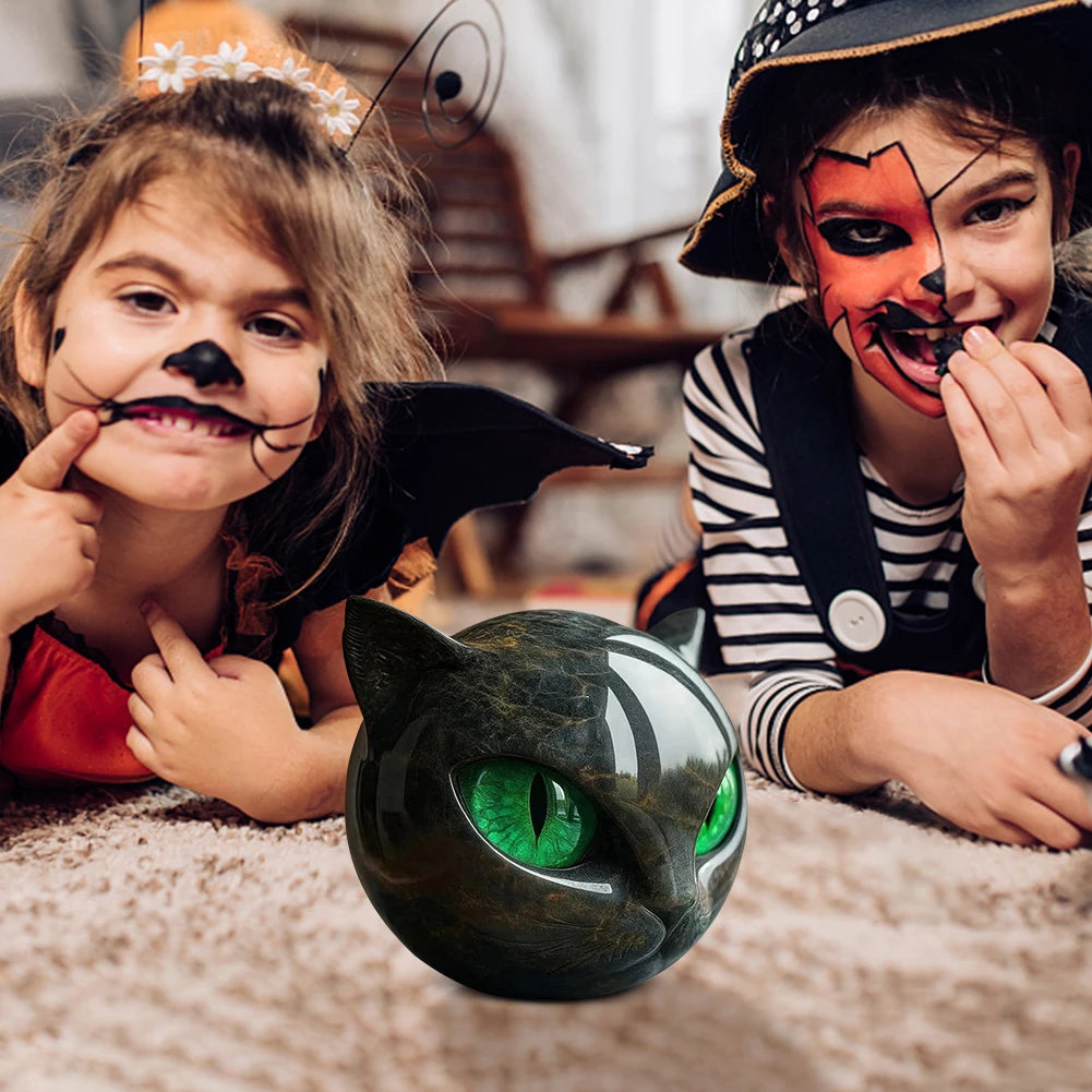 Luxury Stone Sculpture Ornament Black Cat Figurine