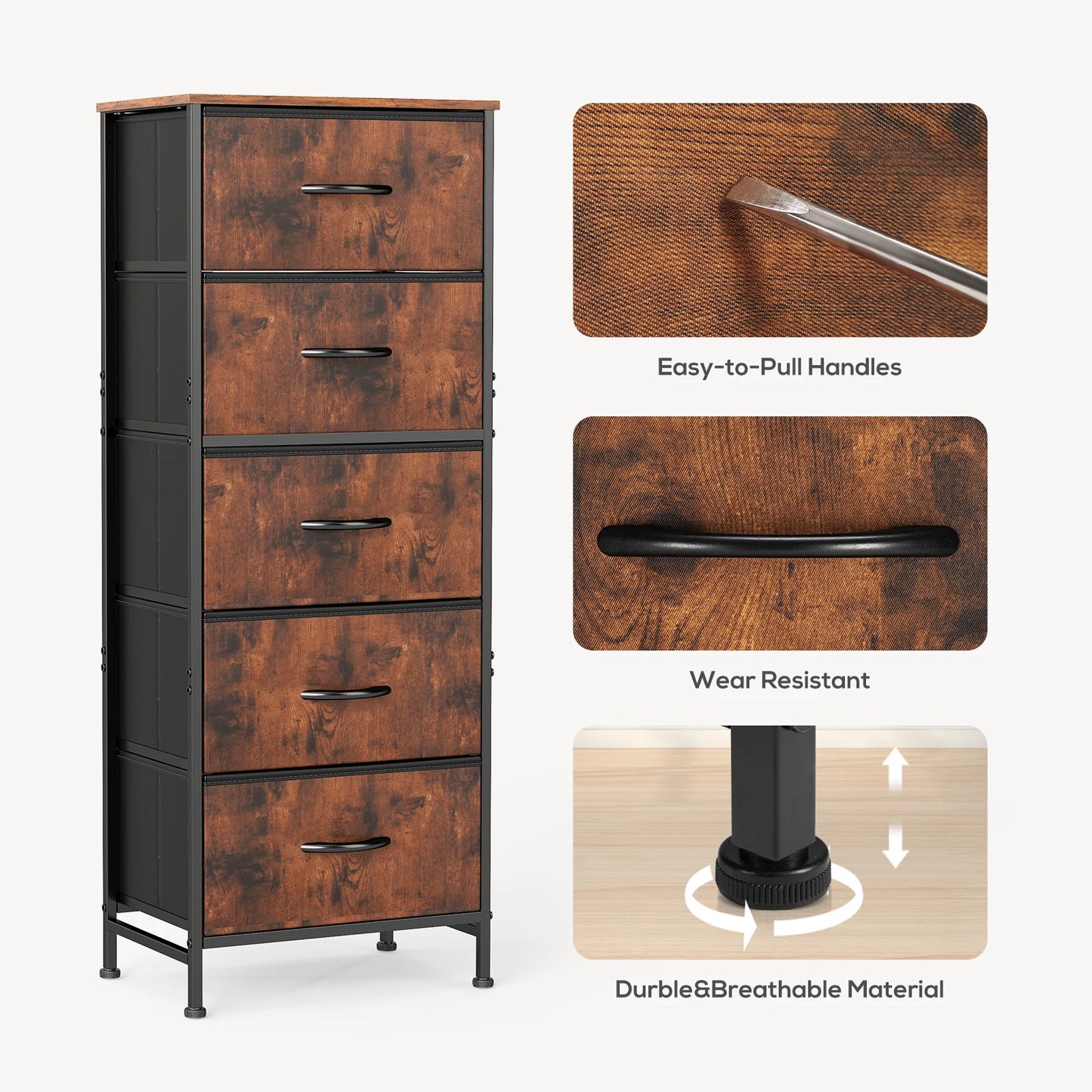 Nightstand Wardrobe Steel Frame Closet