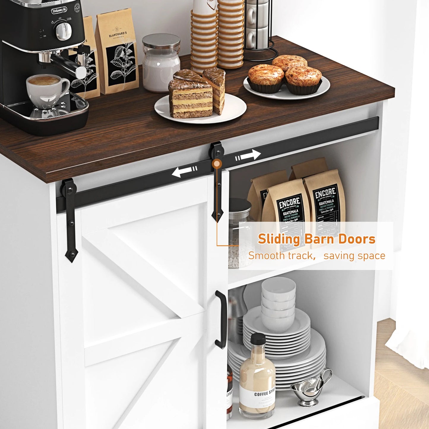 Rustic Coffee Bar Cabinet